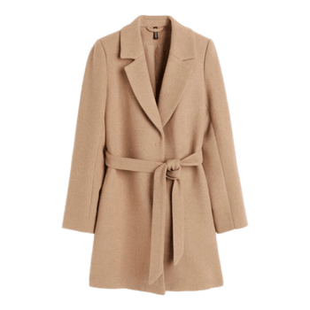 Beige vyöllinen takki
