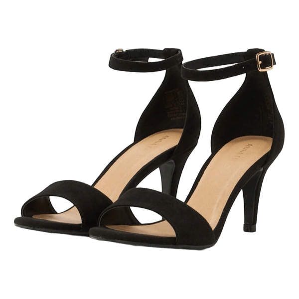Sort højhælede sandal