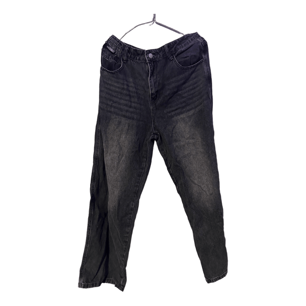 Black washed straight jeans
