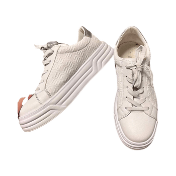White lace-up sneakers