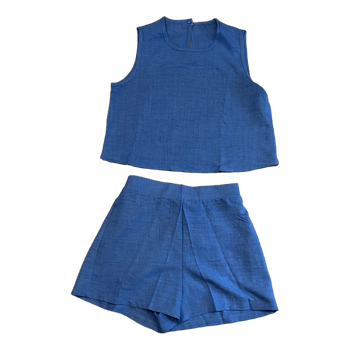 Blue sleeveless top and shorts