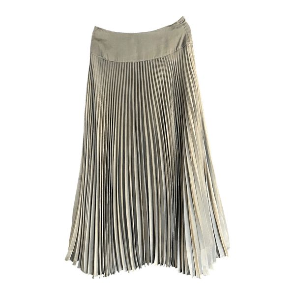 Grey pleated midi skirt