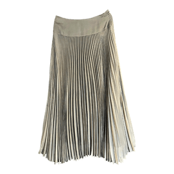 Grey pleated midi skirt