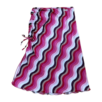 Pink wave print skirt