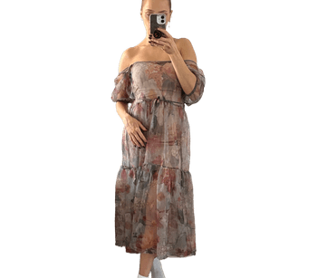 Kukkakuvioinen mesh-mekko