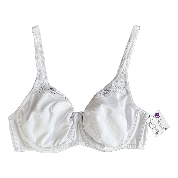 White cotton lace bra