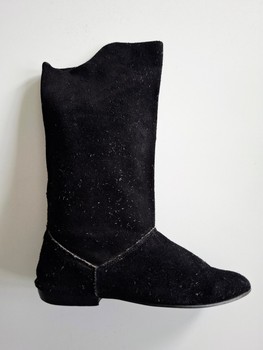 Vintage black suede leather boots