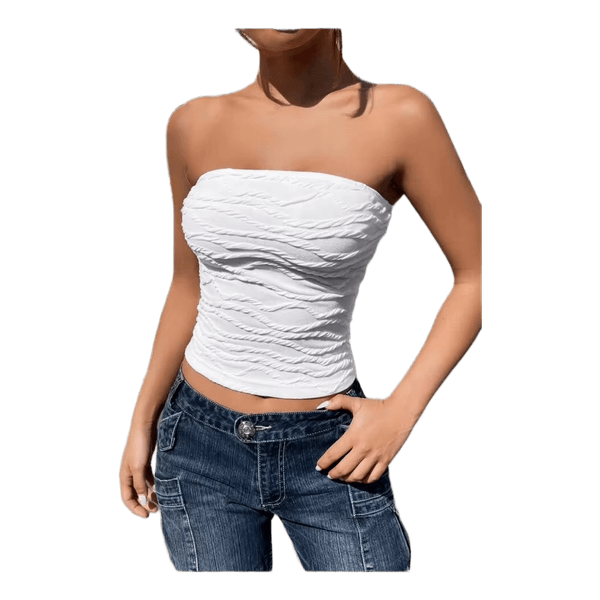 White strapless tube top