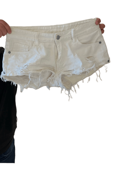 Hvide denimshorts