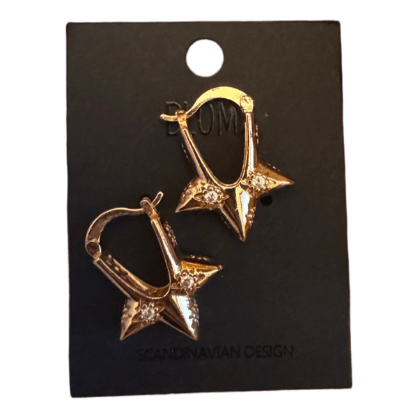 Gold star hoop earrings
