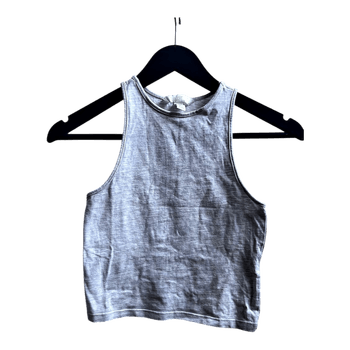 Grey sleeveless crop top