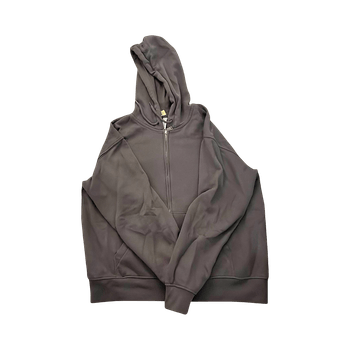 Harmaa vetoketjullinen huppari