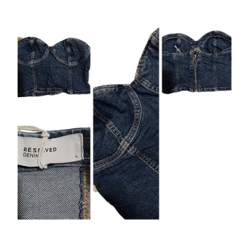 Sininen denim korsetti