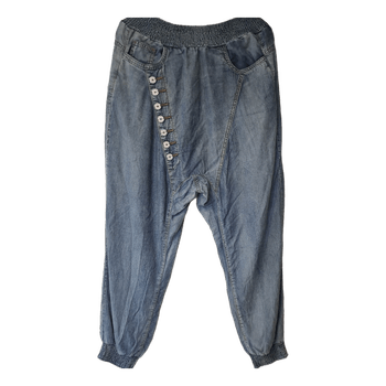 Blue denim joggers