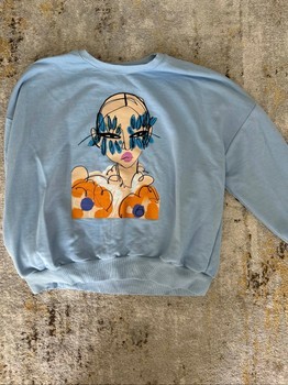 Light blue graphic sweatshirt