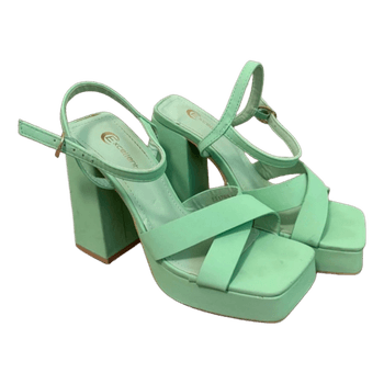 Mint green platform heels