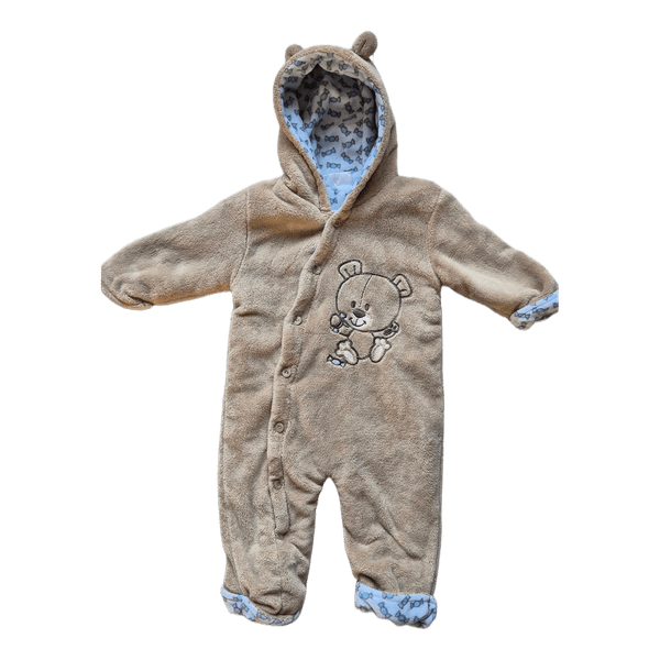 Beige fleece baby romper