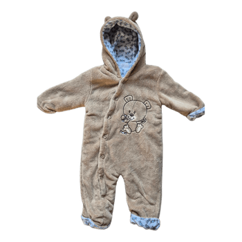 Beige fleece baby romper