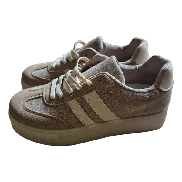 Ideal Shoes smėlio spalvos kedai