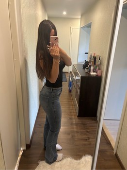 Blue bootcut jeans