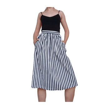 Cotton midi skirt