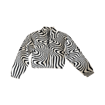 Patterned half-zip jumper