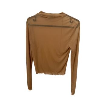 BikBok beige mesh pitkähihainen paita
