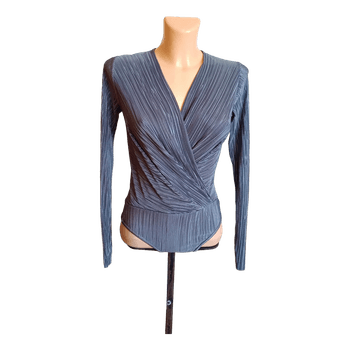 Grey pleated bodysuit