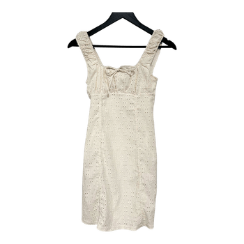 White eyelet mini dress
