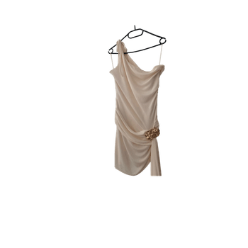 Beige drapeerausmekko