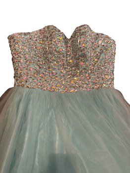 Turquoise evening dress