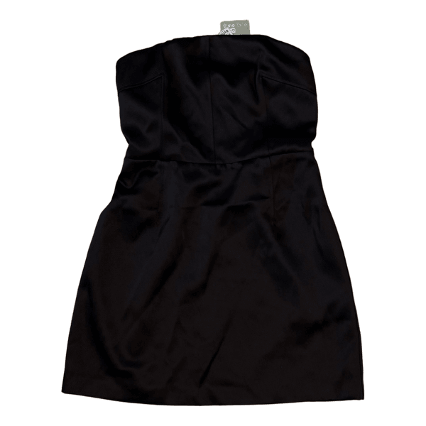Black strapless mini dress