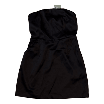 Black strapless mini dress