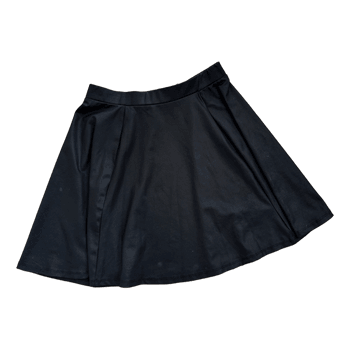 Black flared mini skirt