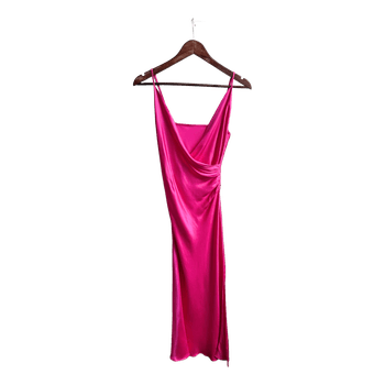 Pink midi satin dress