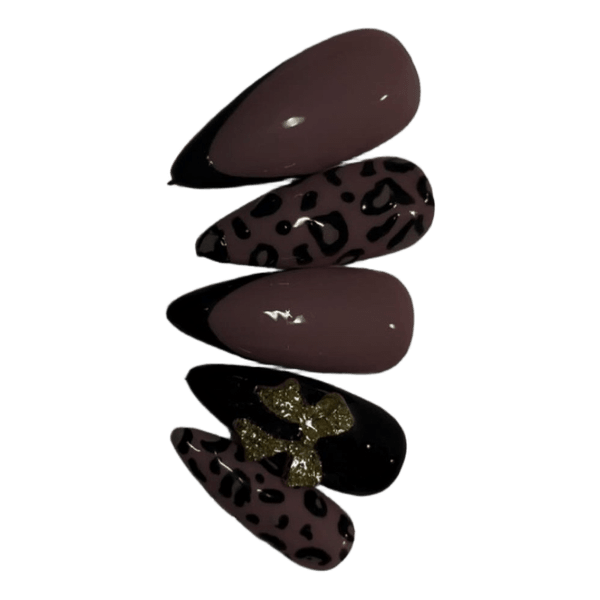 Leopard print press-on nails