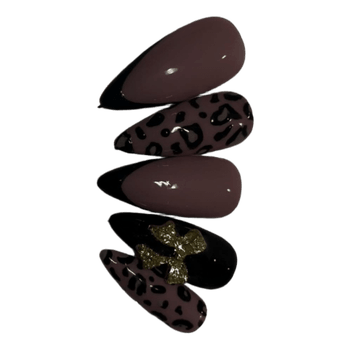 Leopard print press-on nails