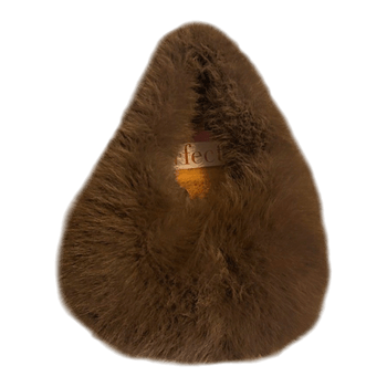 Brown faux fur bag