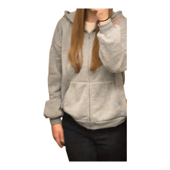 Grey zip-up hoodie