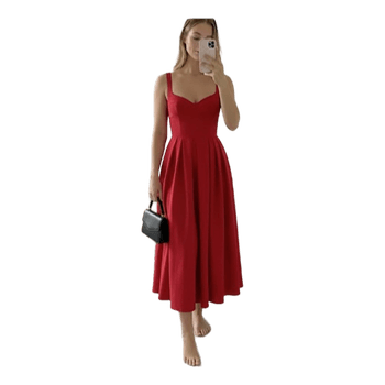Rotes Midikleid