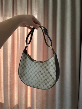 Brown patterned shoulder bag