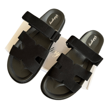Black velcro sandals