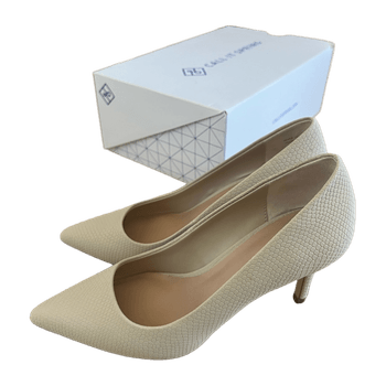 Beige Pointed-Toe High Heels