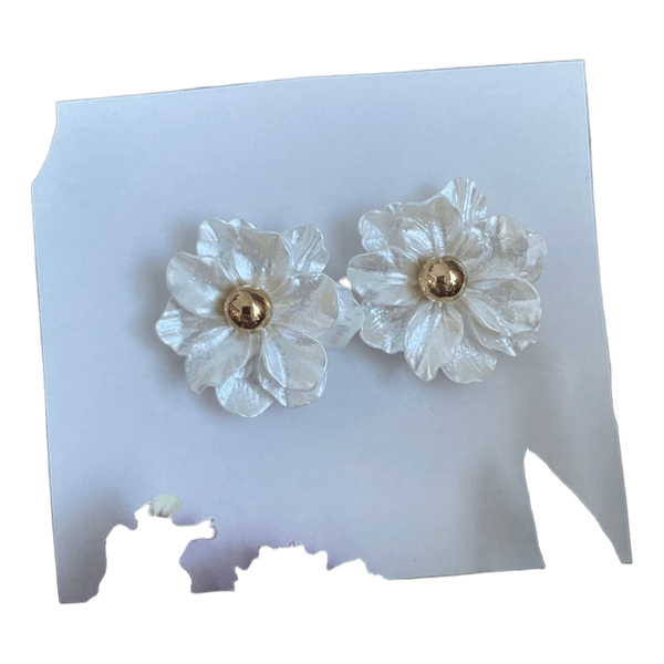 White flower earrings