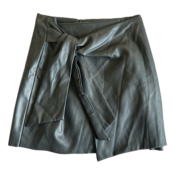Black faux leather skirt