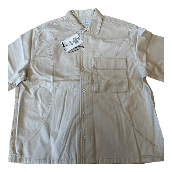 Bershka beige kortærmet skjorte