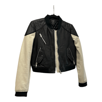 Vintage Zara lambskin leather biker jacket
