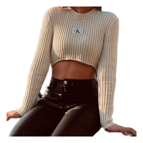 Calvin Klein Beige ribbed crop top