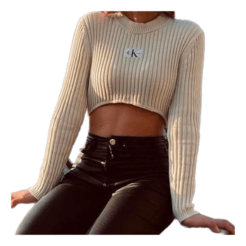 Calvin Klein Beige ribbed crop top
