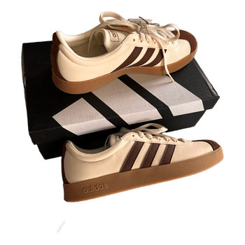 Adidas brown cream sneakers